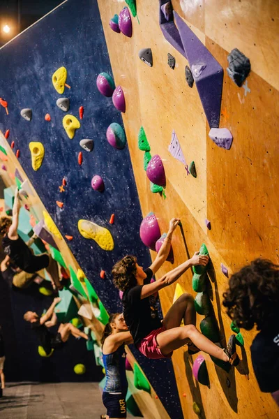 Ukraine Kiew 2022 Wettbewerbe Klettern Bouldern Kletterhalle Space Hochwertiges Foto — Stockfoto