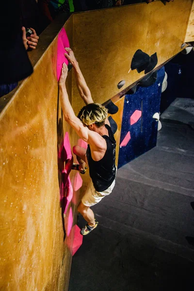 Ukraine Kiew 2022 Wettbewerbe Klettern Bouldern Kletterhalle Space Hochwertiges Foto — Stockfoto