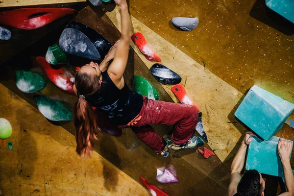 Ukraine Kiew 2022 Wettbewerbe Klettern Bouldern Kletterhalle Space Hochwertiges Foto — Stockfoto