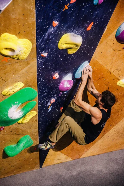 Ukraine Kiew 2022 Wettbewerbe Klettern Bouldern Kletterhalle Space Hochwertiges Foto — Stockfoto