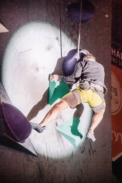 Ukraine Kiew 2022 Wettbewerbe Klettern Bouldern Kletterhalle Space Hochwertiges Foto — Stockfoto