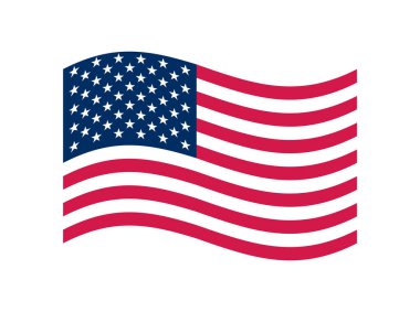 Vector USA dalgalı bayrağı. Siyah arkaplanda izole.