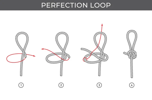 用于连接完美循环的向量简单指令 四步因白人背景而被隔离 — 图库矢量图片