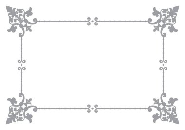 Vektör barok çerçeve. Beyaz arkaplanda izole.