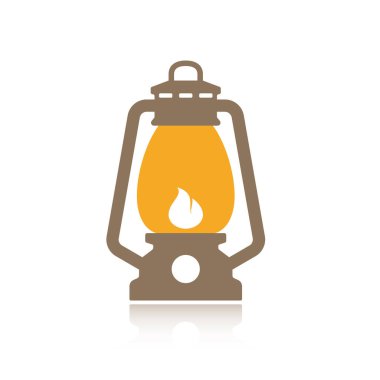 Turist lambasının ikonu. Beyaz arkaplanda izole