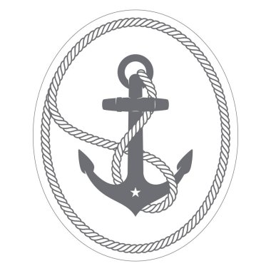 Halat çemberindeki çapanın vektör amblemi. Beyaz arkaplanda izole.