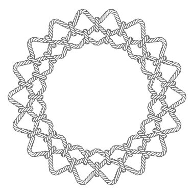 Mandala bükülmüş halattan oluşur. Beyaz arkaplanda izole.