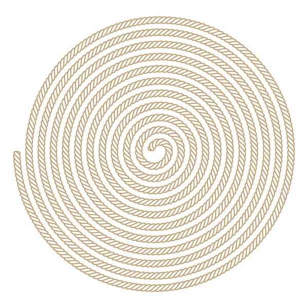 Векторна Мотузка Згорнута Спіраль Ізольовані Білому Тлі — стоковий вектор