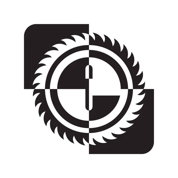 Vector Black White Logo Symbol Letter Isolated White Background — Stock Vector