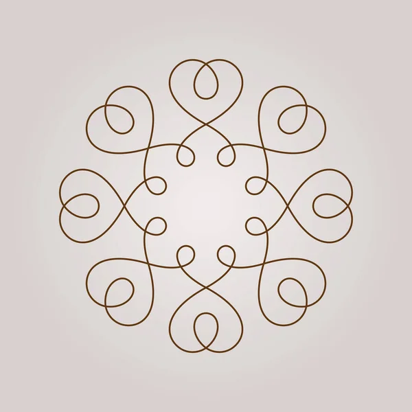 Línea Decoración Vectorial Mandala Redonda — Vector de stock