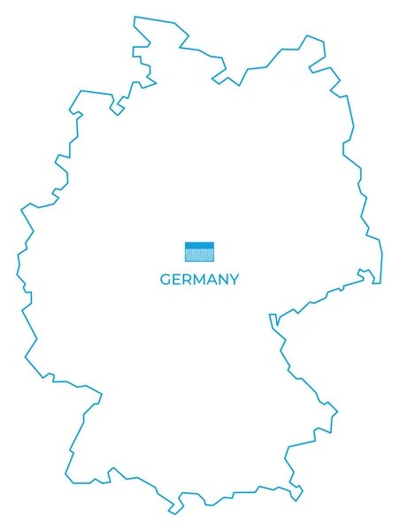 Vetor Simples Mapa Linha Azul Alemanha Com Bandeira Linha Monocromática —  Vetores de Stock