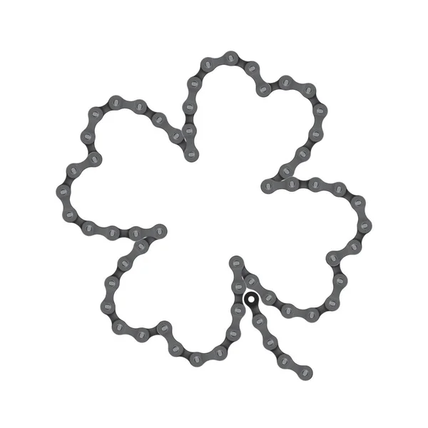 Symbole Vectoriel Une Chaîne Bicyclettes Forme Trèfle Quatre Feuilles Symbole — Image vectorielle