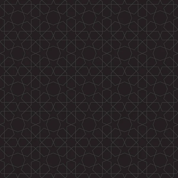 Textura Geométrica Transparente Arábiga Negra Vectorial — Vector de stock