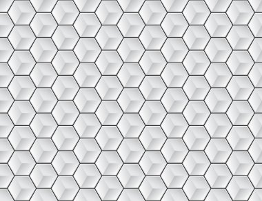 Vektör altıgen geometrik pürüzsüz üç boyutlu beyaz doku.