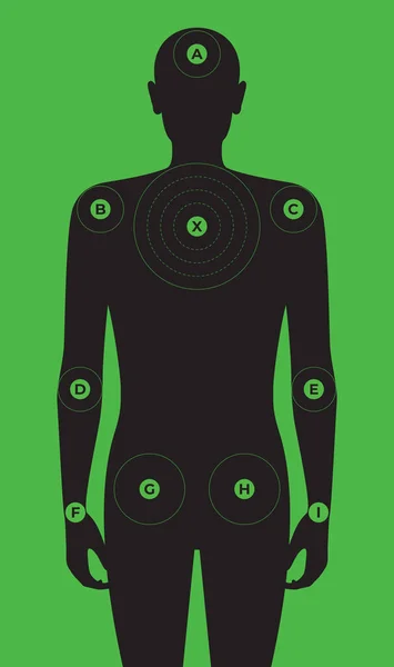 Vector Anatomik Insan Hedefi Yeşil Arkaplan — Stok Vektör