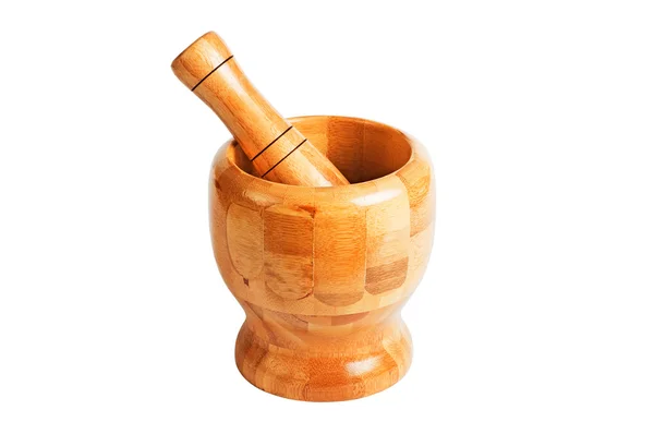 Wooden mortar for pounding spices — Stock Photo, Image