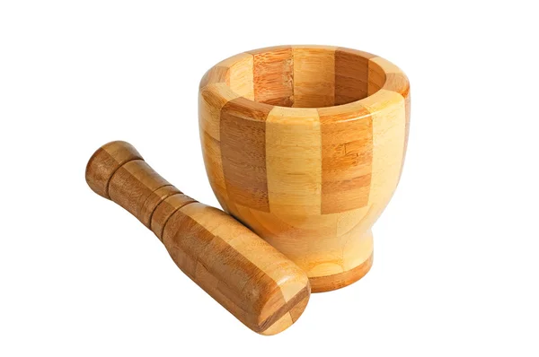 Wooden mortar and pestle — Stock Photo, Image