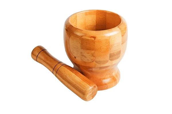 Wooden mortar and pestle — Stock Photo, Image