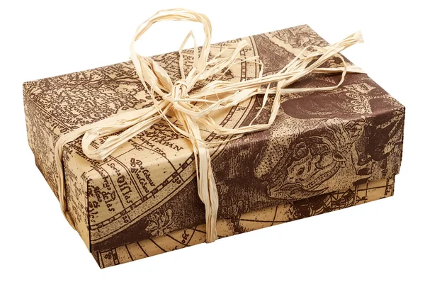 Gift box "Old Map" — Stock Photo, Image