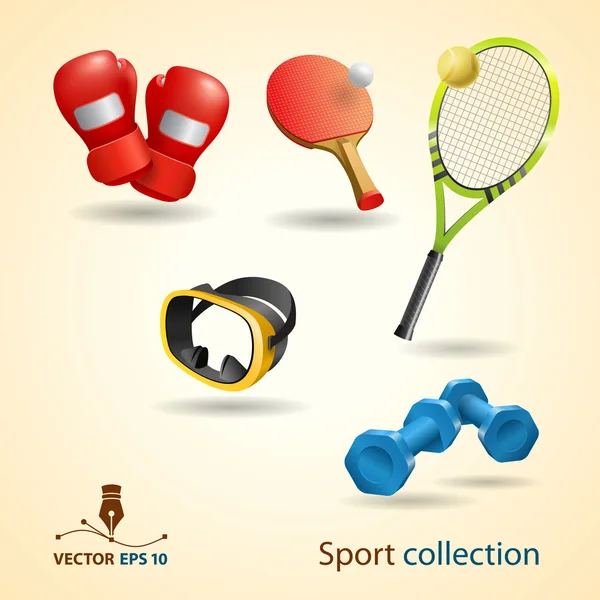 Iconos deportivos. Conjunto de vectores — Archivo Imágenes Vectoriales
