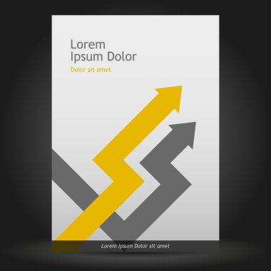 okları olan gri broşür şablonu tasarım.