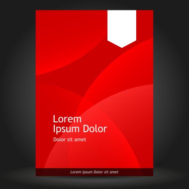 Beyaz çizgili kırmızı broşür şablonu tasarım.