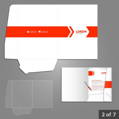 Folder template design for company clipart