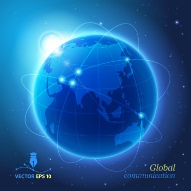 Global communication clipart