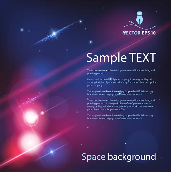 Space background for sample text — Stock Vector