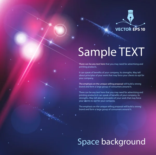 Space background for sample text — Stock Vector