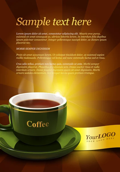 咖啡广告模板 — 图库矢量图片
