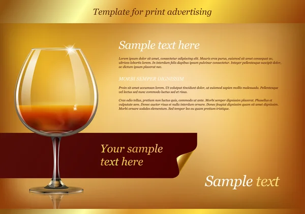 Πρότυπο για τη διαφήμιση με κρασί — Διανυσματικό Αρχείο