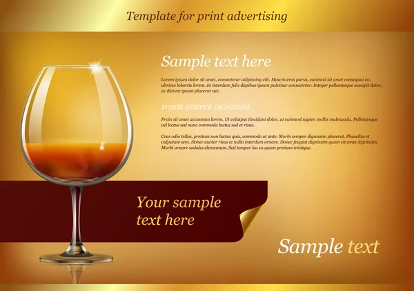 Plantilla para publicidad con vino — Vector de stock