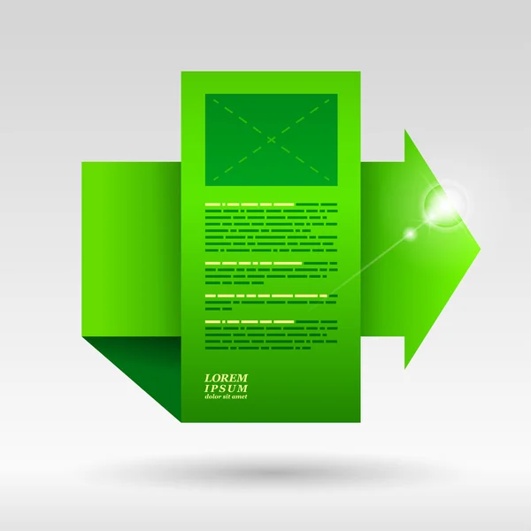 Flèche verte pour un exemple de texte . — Image vectorielle