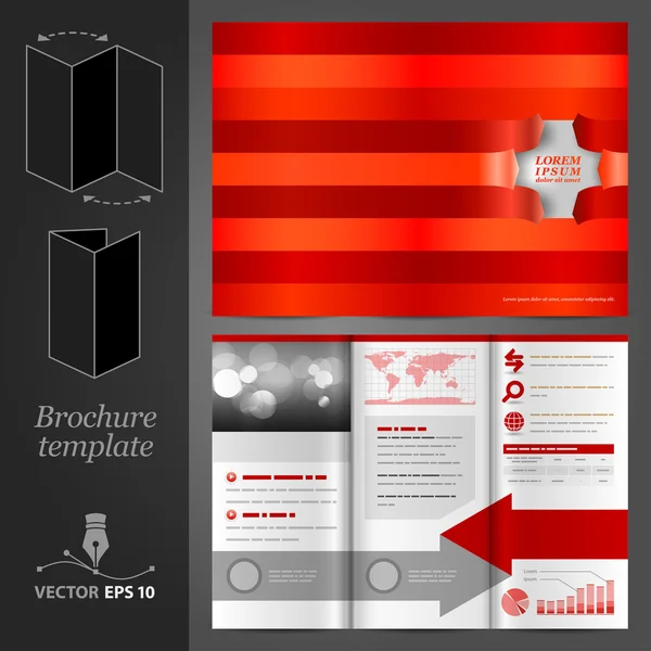 Rode brochureontwerp sjabloon — Stockvector