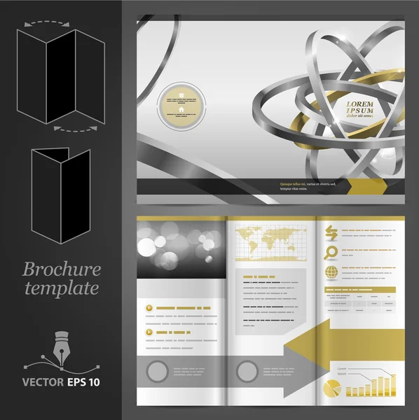 Brochure progettazione modello con atomo — Vettoriale Stock