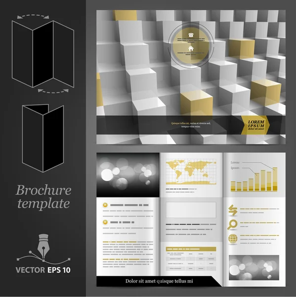 Brochure modello di design — Vettoriale Stock