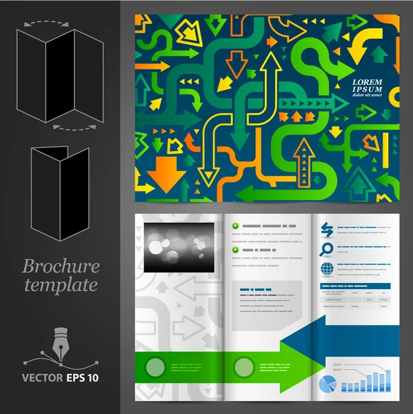 Groene brochureontwerp sjabloon — Stockvector