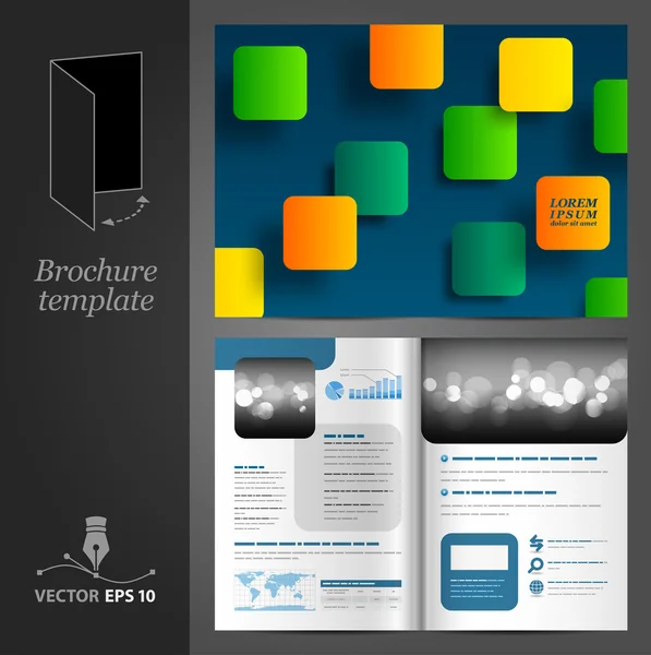 Färg broschyr mall design — Stock vektor