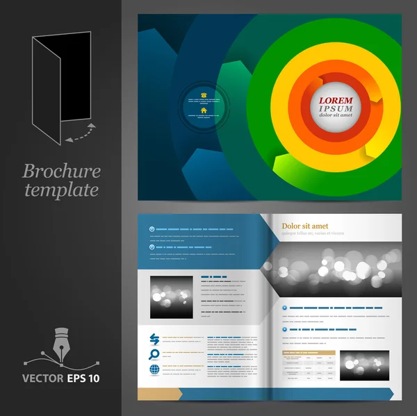 Green brochure template design — Stock Vector
