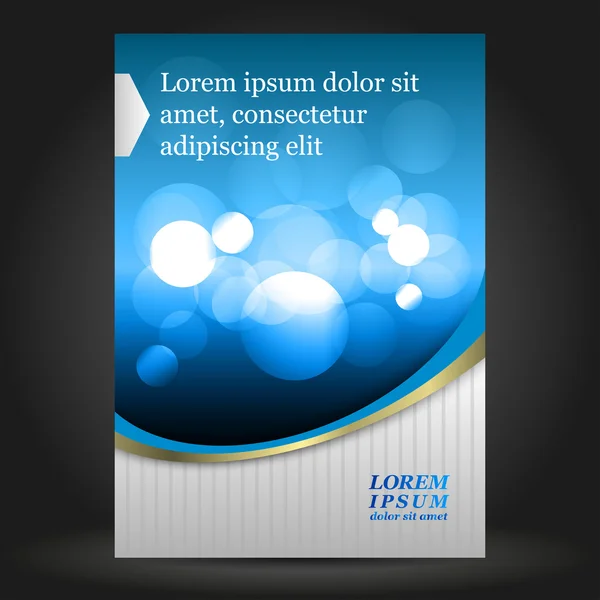 Blauwe brochure cover ontwerp — Stockvector