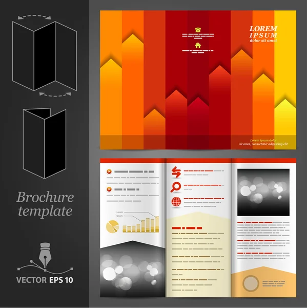 Rode brochureontwerp sjabloon — Stockvector