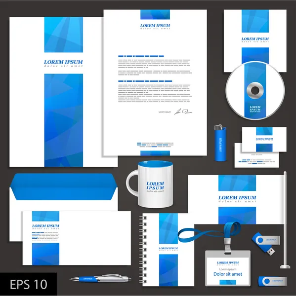 Plantilla de identidad corporativa blanca — Archivo Imágenes Vectoriales