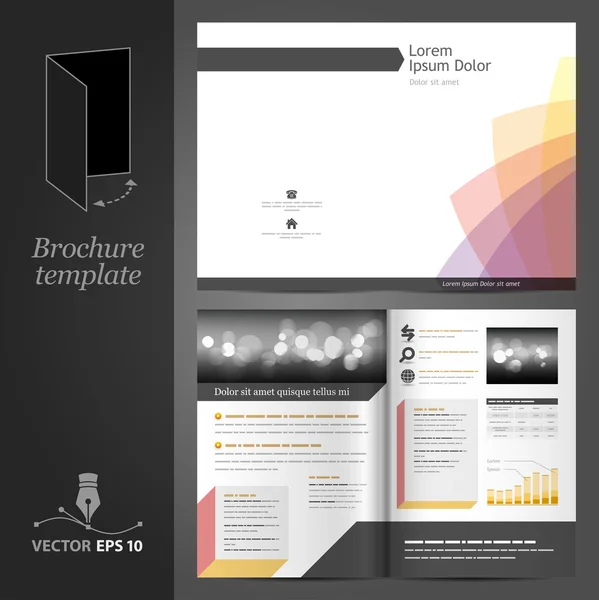 Design modello brochure bianca — Vettoriale Stock