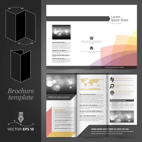 화이트 브로슈어 서식 파일 디자인 — 스톡 벡터