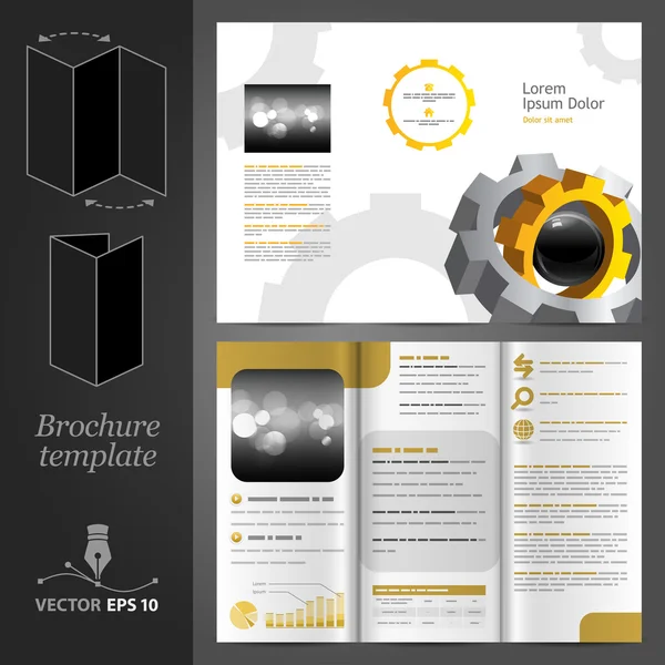 Brochure template design with cogwheel. — Stock Vector