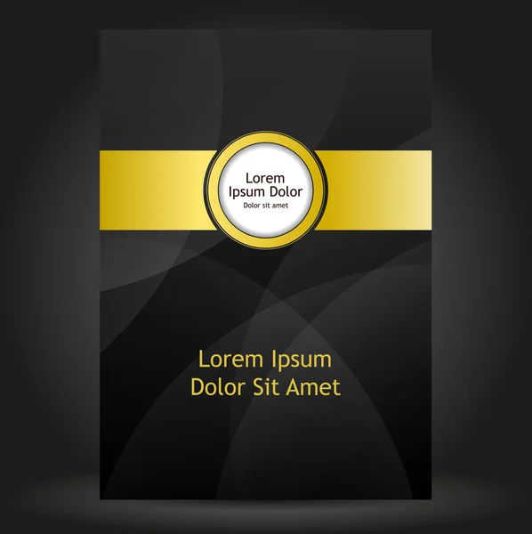 Black brochure template design with golden elements. — Stock Vector