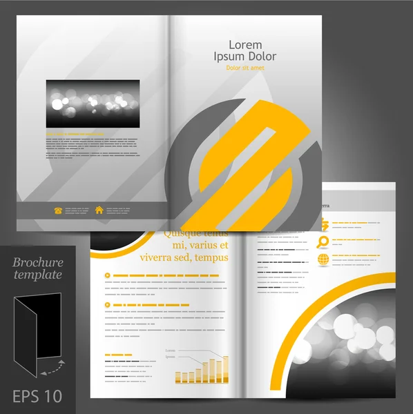 Brochure template design with orange element. — Stock Vector