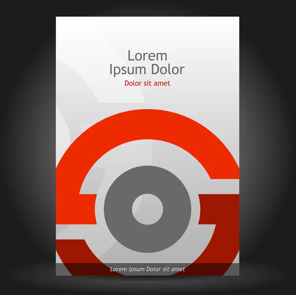 Brochure cover ontwerp met rode ronde elementen. — Stockvector