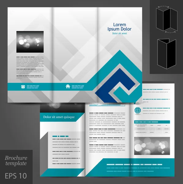 Brochure modello di design con elementi blu . — Vettoriale Stock